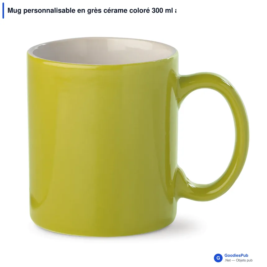 Mug personnalisable en grès cérame coloré 300 ml avec logo - Oslo Couleur - Image 2