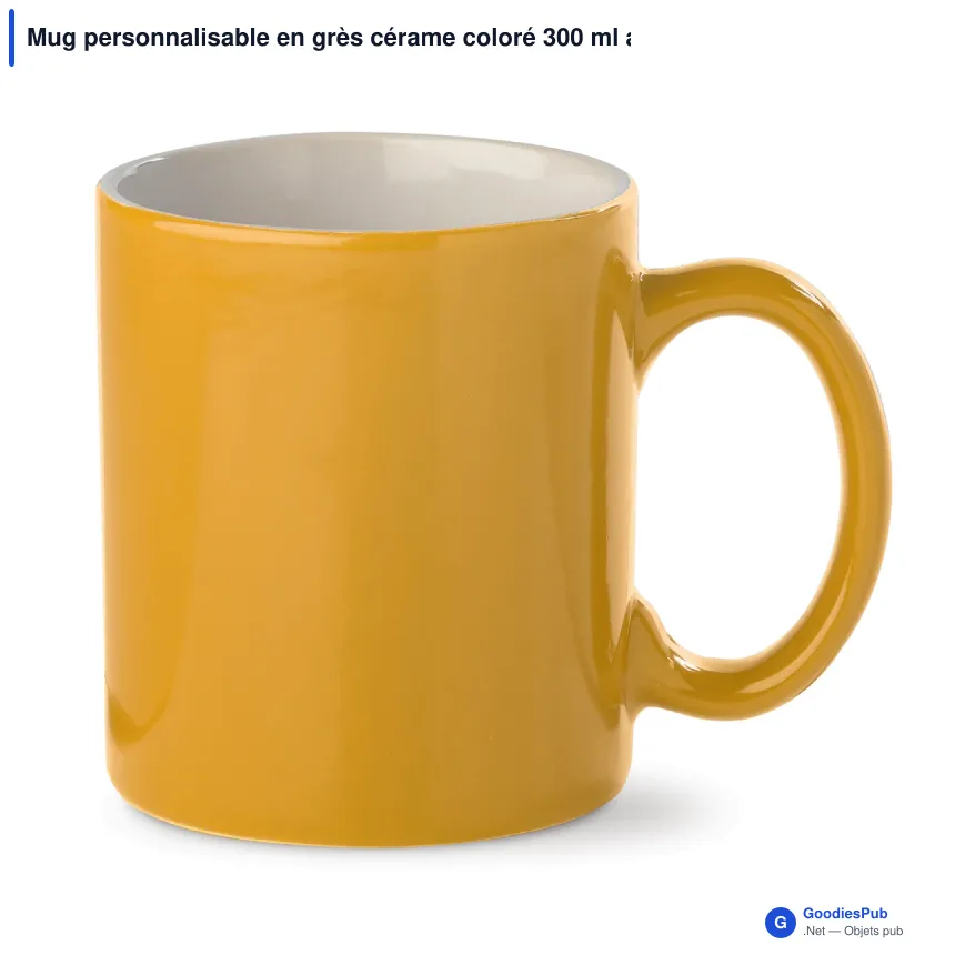 Mug personnalisable en grès cérame coloré 300 ml avec logo - Oslo Couleur - Image 3