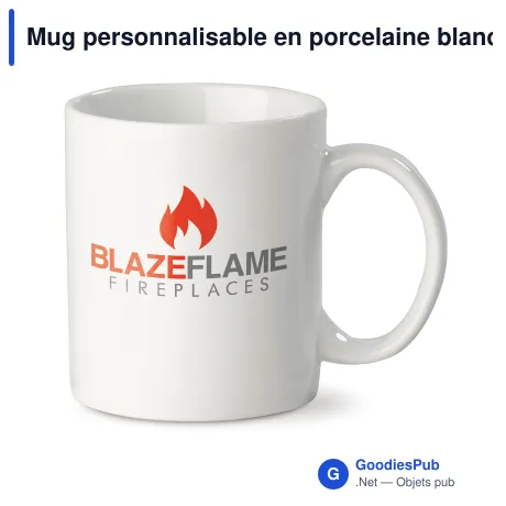Mug personnalisable en porcelaine blanche 300 ml avec logo - Oslo EU