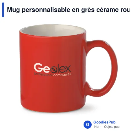 Mug personnalisable en grès cérame rouge 300 ml avec logo - Oslo
