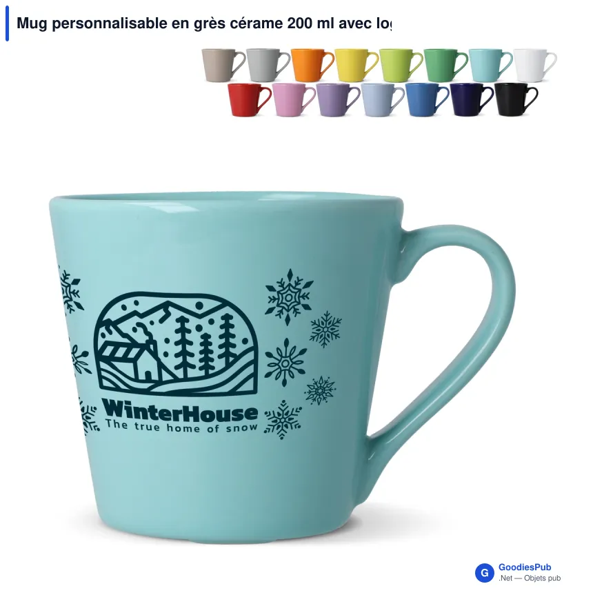 Mug personnalisable en grès cérame 200 ml avec logo - Sagaform Brazil - Image 1