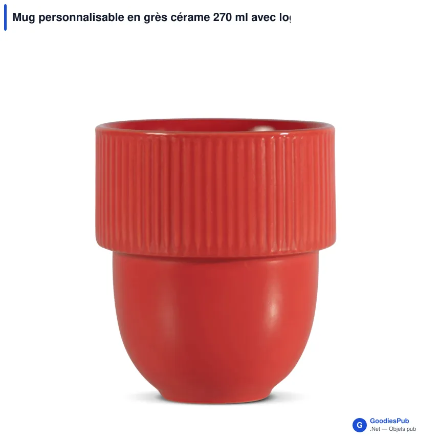 Mug personnalisable en grès cérame 270 ml avec logo - Sagaform Inka - Image 2