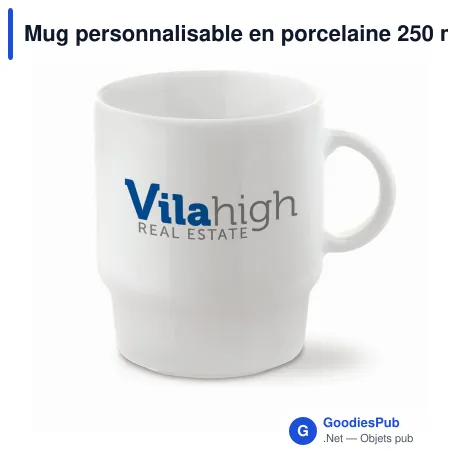 Mug personnalisable en porcelaine 250 ml avec logo - Satellite