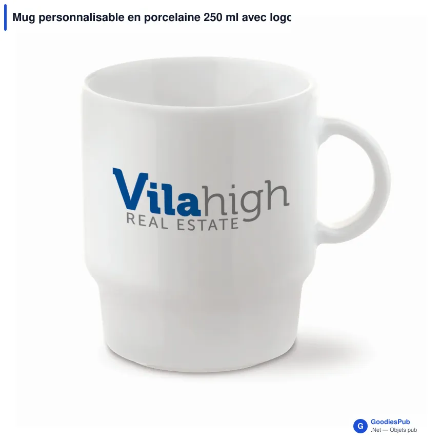 Mug personnalisable en porcelaine 250 ml avec logo - Satellite - Image 1