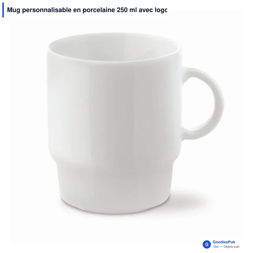 Mug personnalisable en porcelaine 250 ml avec logo - Satellite - Image 2