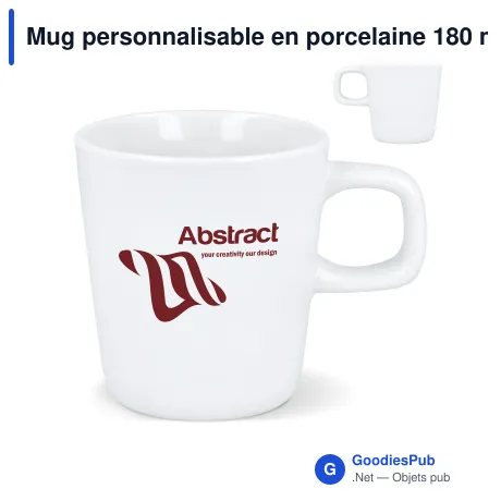 Mug personnalisable en porcelaine 180 ml avec logo - Sensi