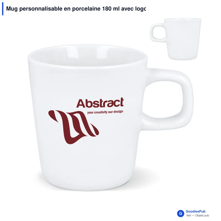 Mug personnalisable en porcelaine 180 ml avec logo - Sensi - Image 1