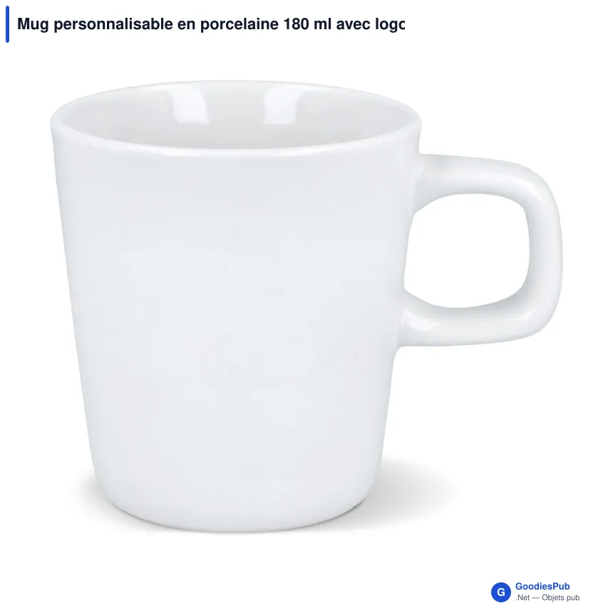 Mug personnalisable en porcelaine 180 ml avec logo - Sensi - Image 2