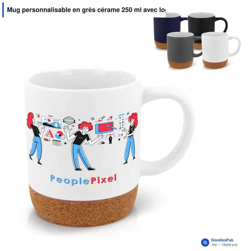 Mug personnalisable en grès cérame 250 ml avec logo - Seville - Image 1