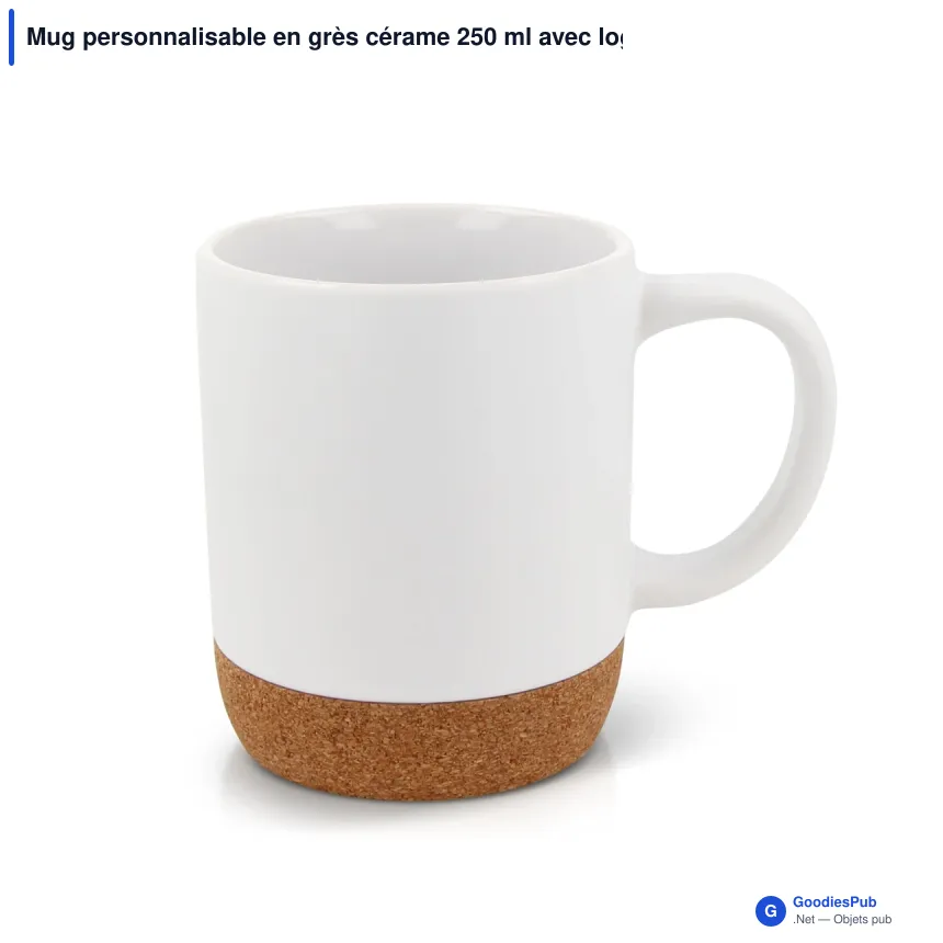 Mug personnalisable en grès cérame 250 ml avec logo - Seville - Image 2