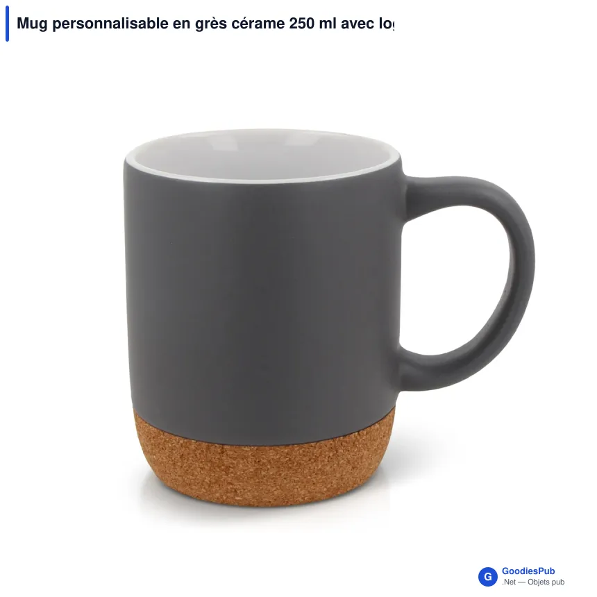 Mug personnalisable en grès cérame 250 ml avec logo - Seville - Image 5