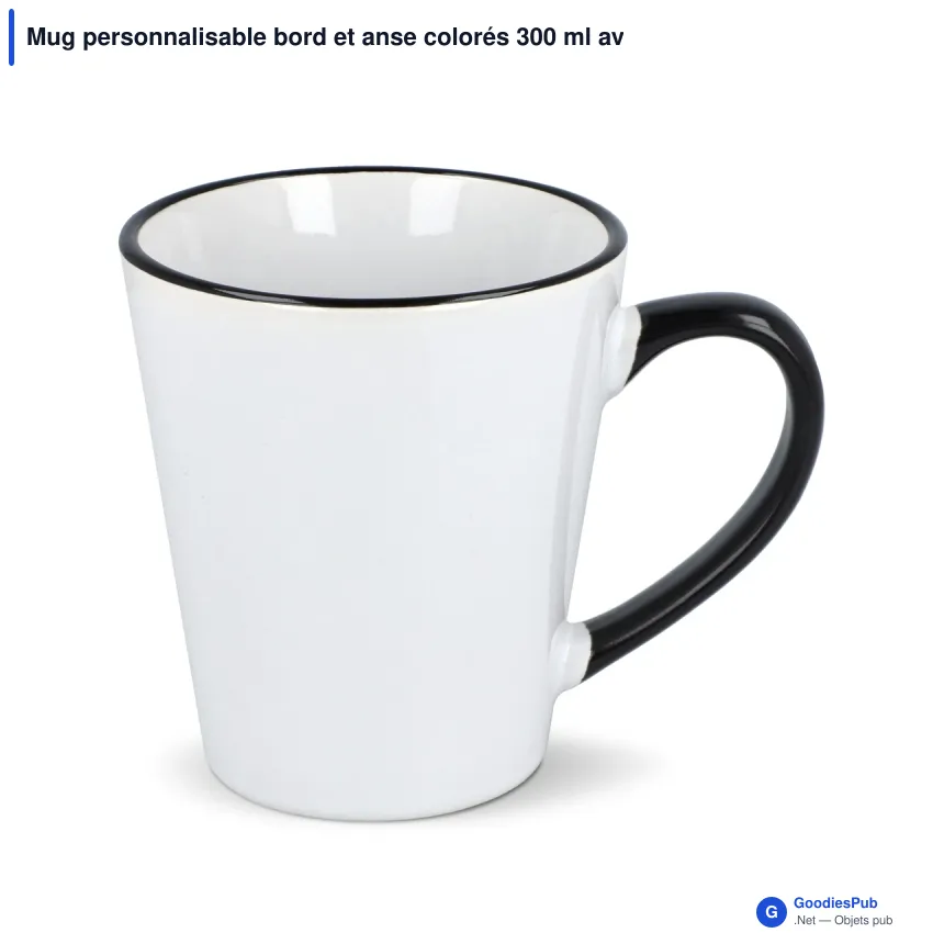 Mug personnalisable bord et anse colorés 300 ml avec logo - Melbourne - Image 2