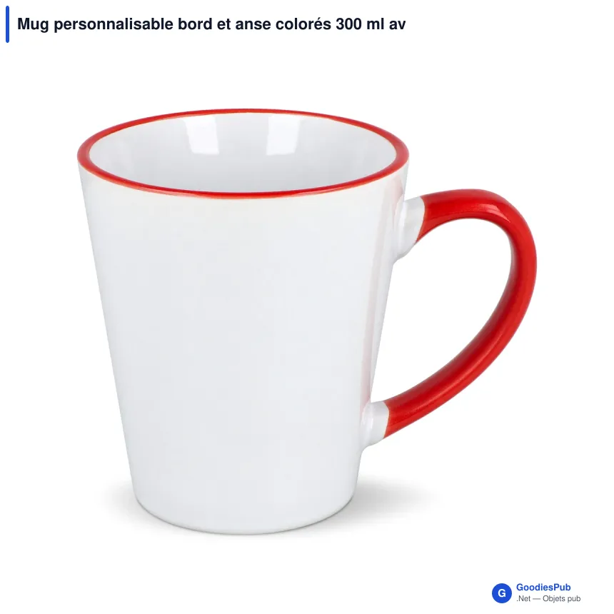 Mug personnalisable bord et anse colorés 300 ml avec logo - Melbourne - Image 3