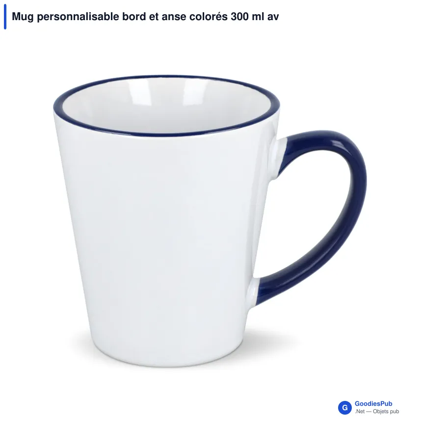 Mug personnalisable bord et anse colorés 300 ml avec logo - Melbourne - Image 4