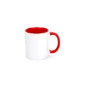 Variante Blanc / Rouge - Mug personnalisable intérieur et anse colorés 300 ml avec logo - Oslo