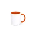 Variante Blanc / Orange - Mug personnalisable intérieur et anse colorés 300 ml avec logo - Oslo