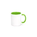 Variante Blanc / vert clair - Mug personnalisable intérieur et anse colorés 300 ml avec logo - Oslo
