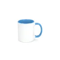Variante Blanc / Bleu clair - Mug personnalisable intérieur et anse colorés 300 ml avec logo - Oslo