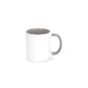 Variante Blanc / Gris - Mug personnalisable intérieur et anse colorés 300 ml avec logo - Oslo