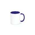 Variante Blanc / bleu foncé - Mug personnalisable intérieur et anse colorés 300 ml avec logo - Oslo
