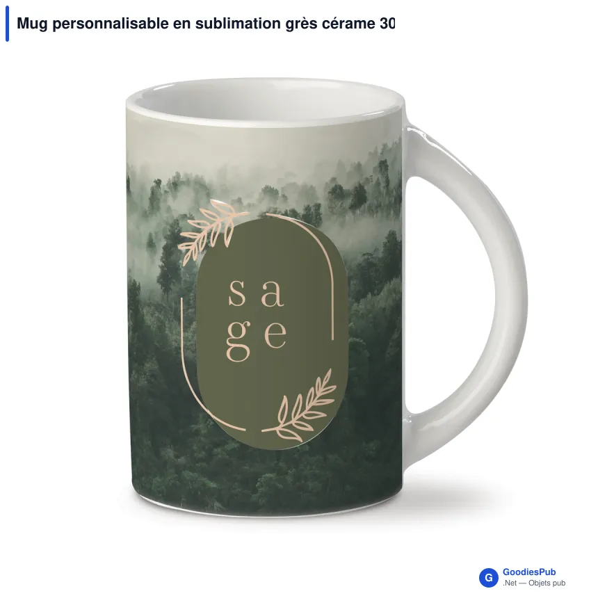 Mug personnalisable en sublimation grès cérame 300 ml avec logo - Marseille - Image 1