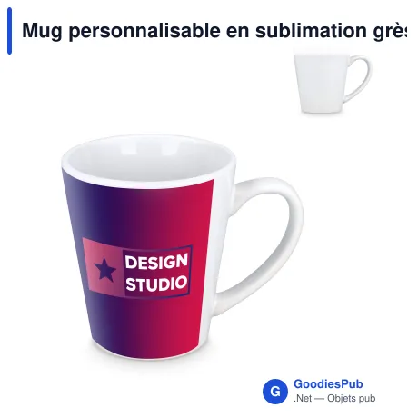 Mug personnalisable en sublimation grès cérame 350 ml avec logo - Melbourne