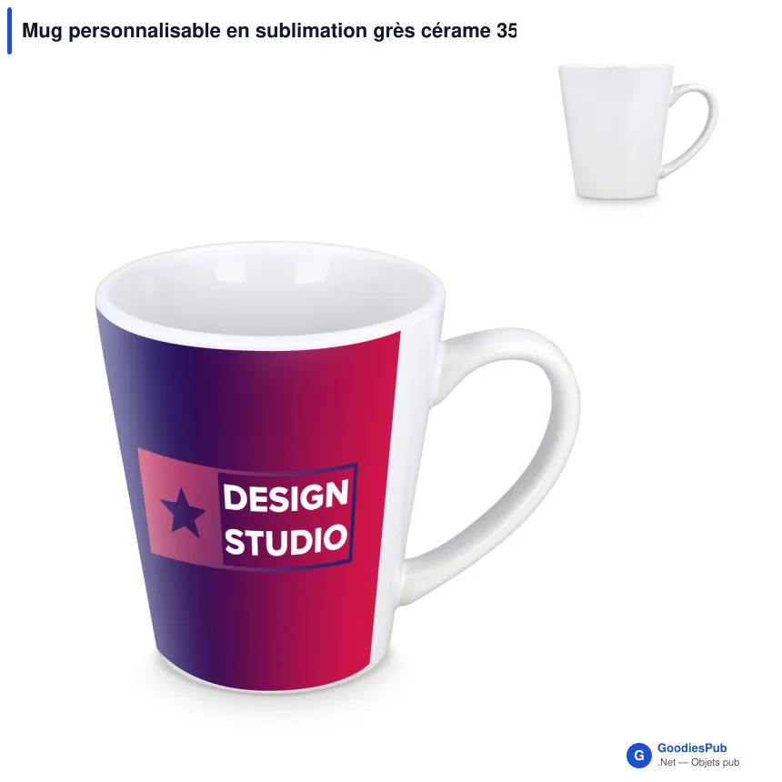 Mug personnalisable en sublimation grès cérame 350 ml avec logo - Melbourne - Image 1