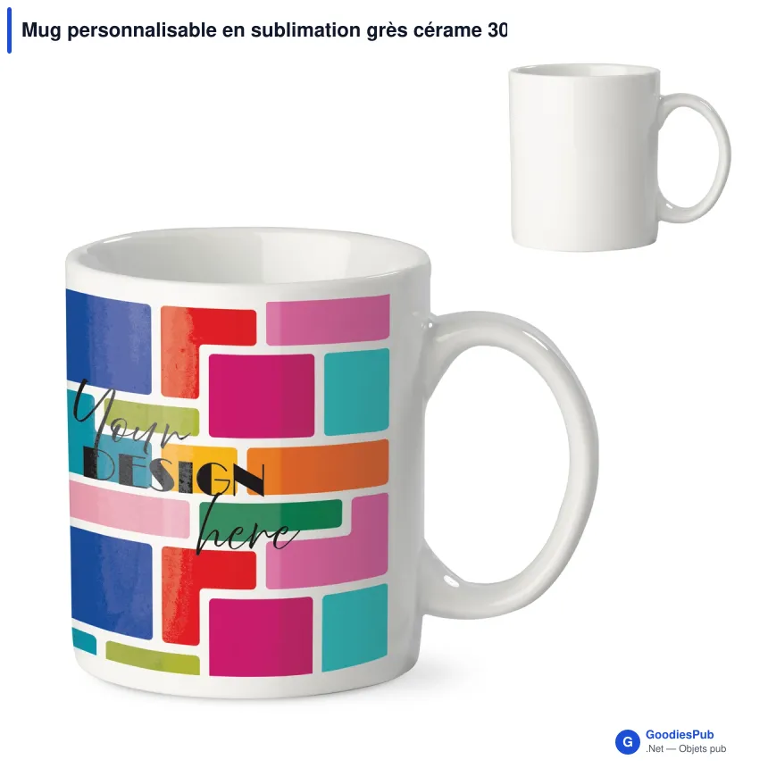 Mug personnalisable en sublimation grès cérame 300 ml avec logo - Oslo - Image 1
