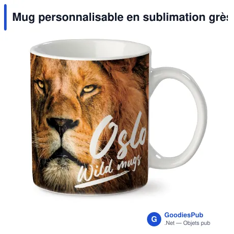 Mug personnalisable en sublimation grès cérame 300 ml avec logo - Oslo Premium