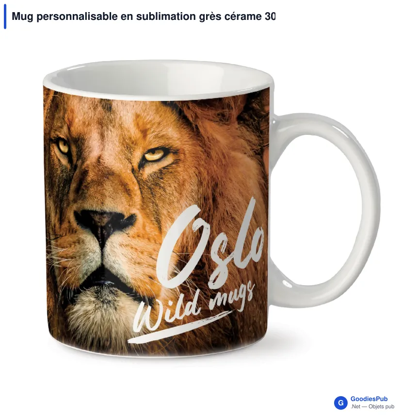 Mug personnalisable en sublimation grès cérame 300 ml avec logo - Oslo Premium - Image 1