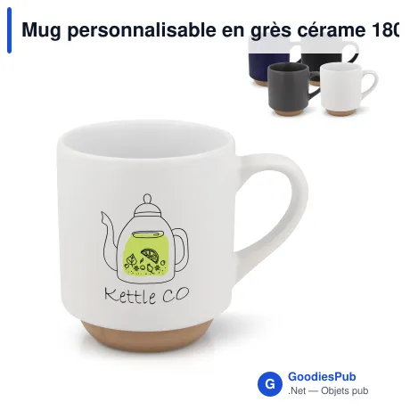 Mug personnalisable en grès cérame 180 ml avec logo - Tallin