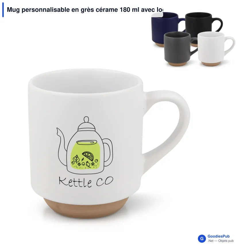 Mug personnalisable en grès cérame 180 ml avec logo - Tallin - Image 1