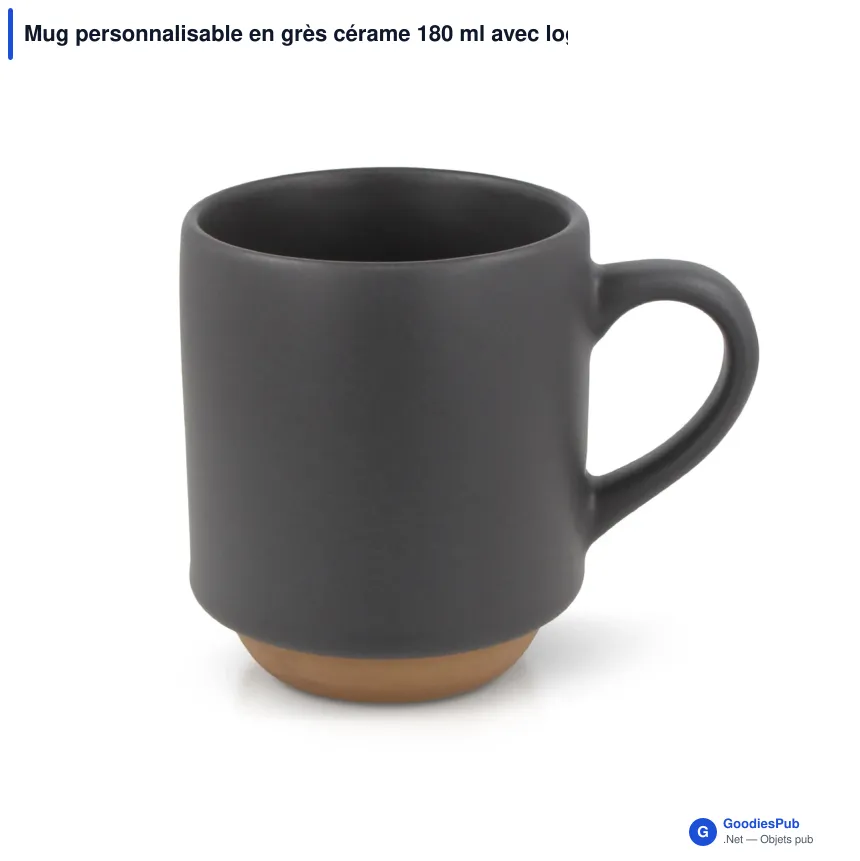 Mug personnalisable en grès cérame 180 ml avec logo - Tallin - Image 2