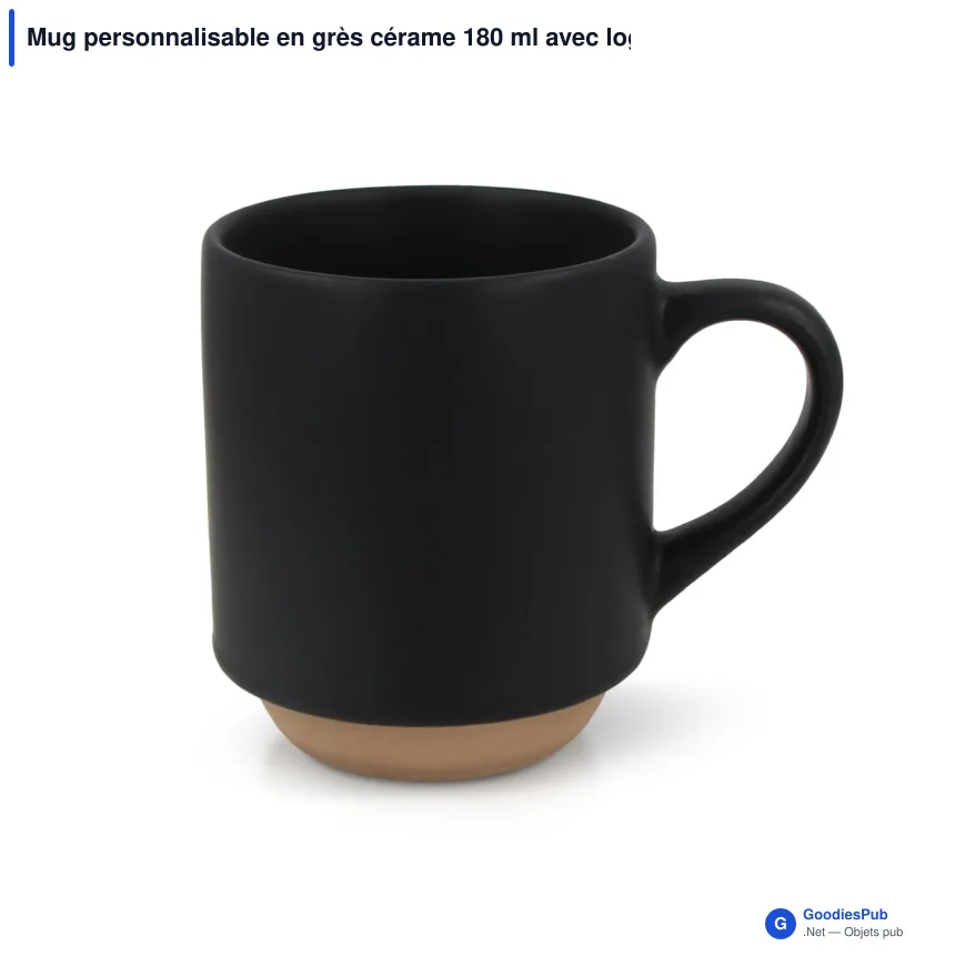 Mug personnalisable en grès cérame 180 ml avec logo - Tallin - Image 3