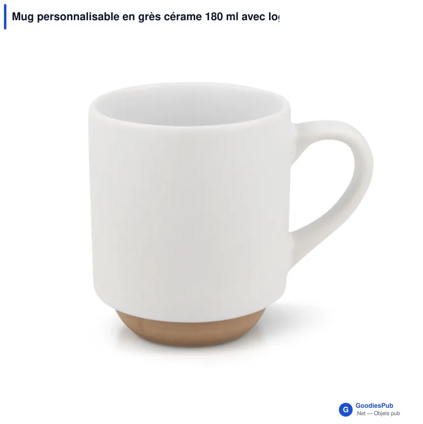 Mug personnalisable en grès cérame 180 ml avec logo - Tallin - Image 4