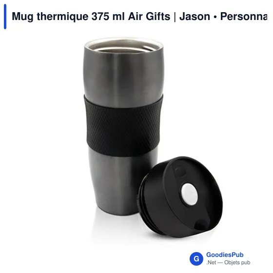 Mug isotherme personnalisable 375 ml avec logo - Air Gifts Jason - Image 4