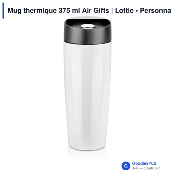 Mug isotherme personnalisable 375 ml avec logo - Air Gifts | Lottie - Image 3
