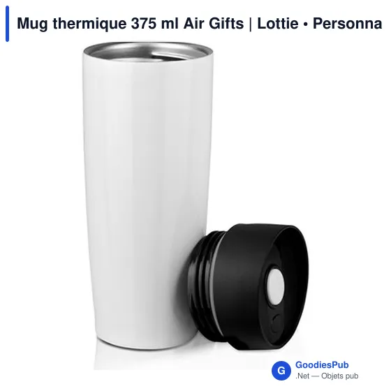 Mug isotherme personnalisable 375 ml avec logo - Air Gifts | Lottie - Image 4