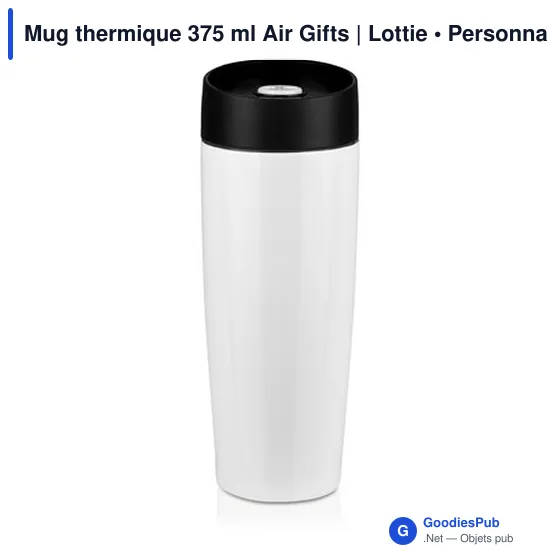 Mug isotherme personnalisable 375 ml avec logo - Air Gifts | Lottie - Image 7