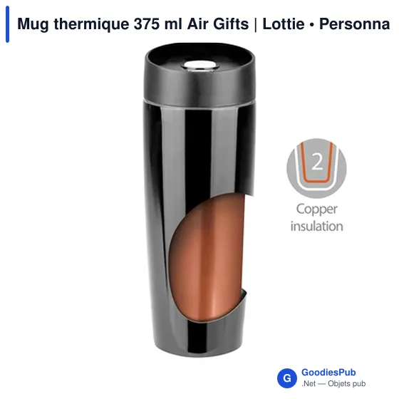 Mug isotherme personnalisable 375 ml avec logo - Air Gifts | Lottie - Image 9