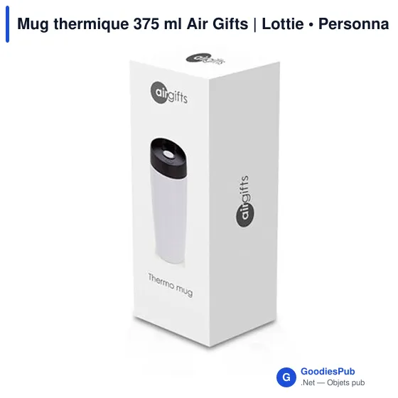 Mug isotherme personnalisable 375 ml avec logo - Air Gifts | Lottie - Image 10