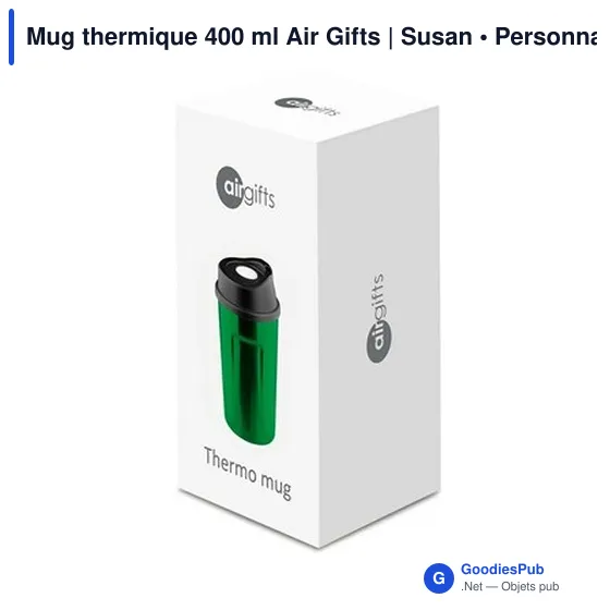 Mug isotherme personnalisable 400 ml avec logo - Air Gifts | Susan - Image 11