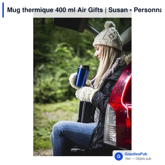 Mug isotherme personnalisable 400 ml avec logo - Air Gifts | Susan - Image 12