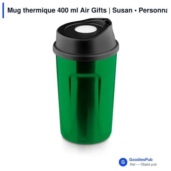 Mug isotherme personnalisable 400 ml avec logo - Air Gifts | Susan - Image 3