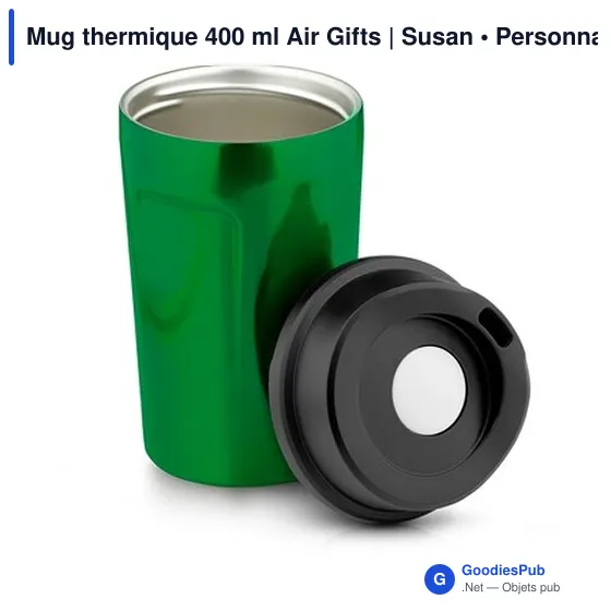 Mug isotherme personnalisable 400 ml avec logo - Air Gifts | Susan - Image 4