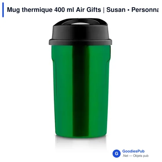 Mug isotherme personnalisable 400 ml avec logo - Air Gifts | Susan - Image 6