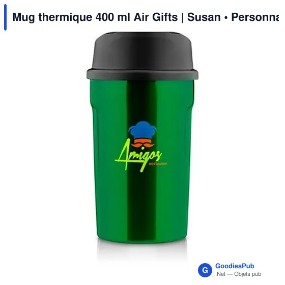 Mug isotherme personnalisable 400 ml avec logo - Air Gifts | Susan - Image 7