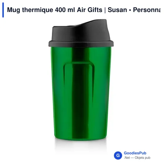 Mug isotherme personnalisable 400 ml avec logo - Air Gifts | Susan - Image 9