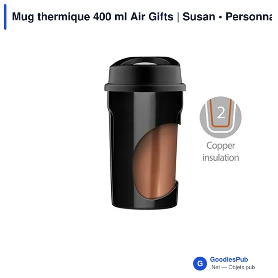 Mug isotherme personnalisable 400 ml avec logo - Air Gifts | Susan - Image 10