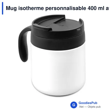 Mug isotherme personnalisable 400 ml avec logo | Wyatt